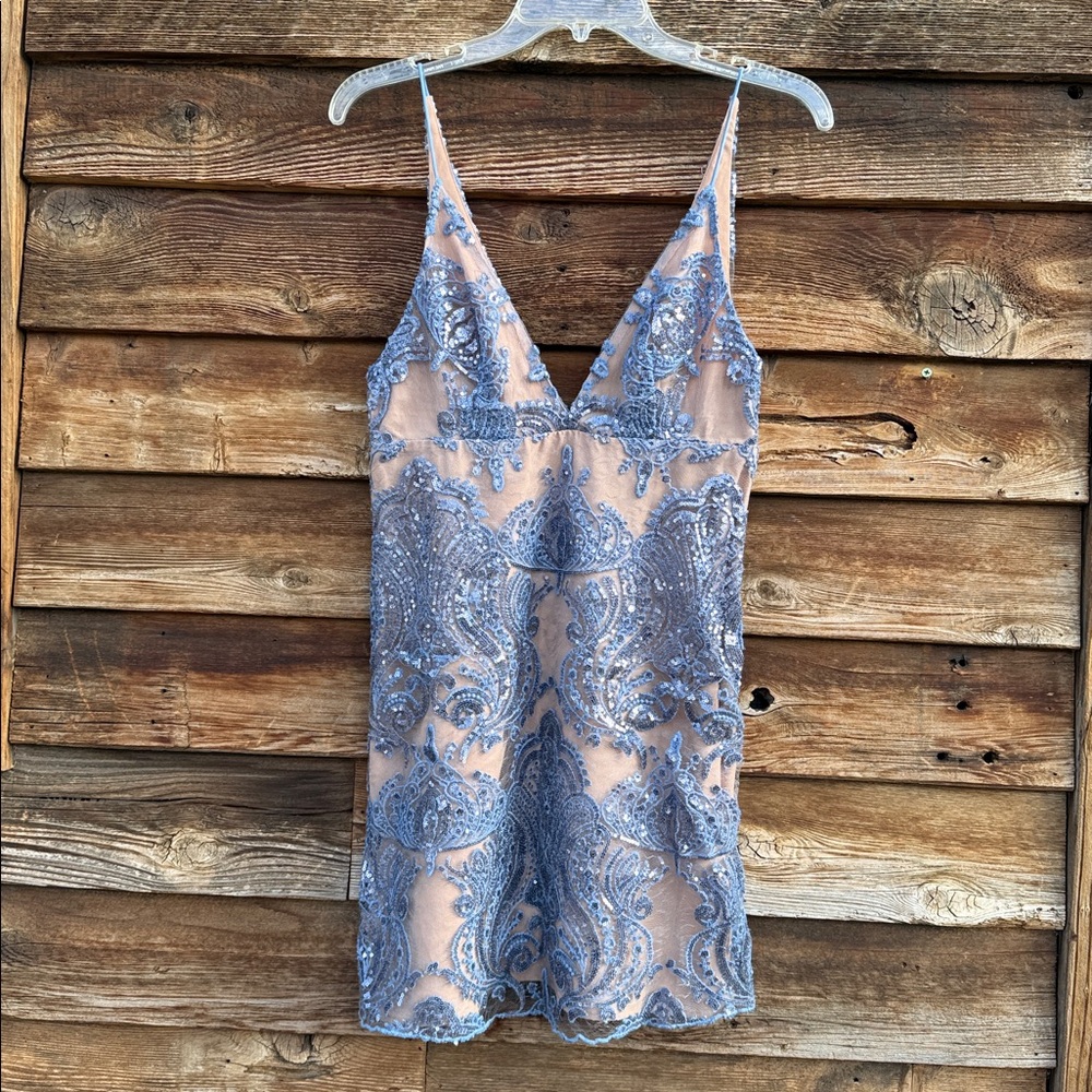 Free people sequin mesh dress mini
